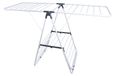 Étendage pliable - Séchoir sur pied avec ailes - 4 ailes, 56x147x99 cm - Extensible - Acier inoxydable - Blanc