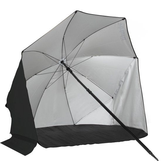 VirtuFit Strandparasol - Afneembaar Windscherm - Zwart - 160 x 180 cm