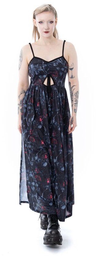 Vixxsin Graveyard Bloom Dress Dames Maxi-jurk - Zwart - M