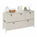 5FIVE Armoire de salle de bain Pisa - 5 paniers - beige - 100 x 30 x 55 cm - métal/bois/tissu - rangement
