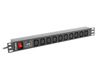 Lanberg PDU-10I-0200-IEC-BK distribution d'énergie 10 prise(s) AC 1U Noir