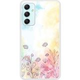 Samsung Galaxy A34 Watercolor flowers Verstevigd hoesje met sublimatie bedrukking