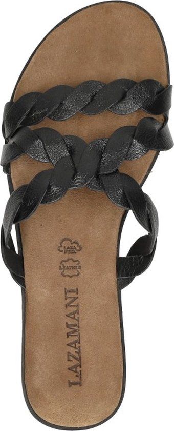 Lazamani Eden Leren Dames Slippers Black - Maat 36