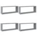 vidaXL Kubus wandplanken - Set van 4 - 60x15x23 cm - Bewerkt hout - Grijs Sonoma