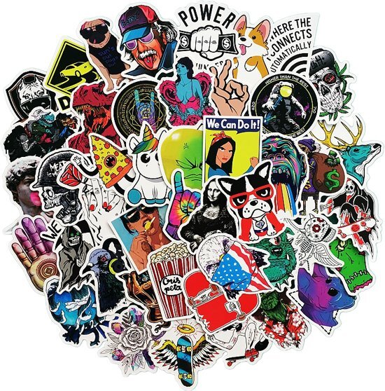 Generik Mix van 50 coole stickers voor laptop, telefoon