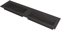 Wastafel INK Kraft Dubbele Wastafel met 2 Kraangaten - 1800x450x10 mm - Composiet - Zwart