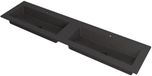 Wastafel INK Kraft Dubbele Wastafel met 2 Kraangaten - 1800x450x10 mm - Composiet - Zwart