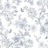 Homestyle Behangpapier Bloemen Blauw 0,53 x 10 M.