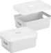 Sunware Opbergboxen met transparante deksel - 4x stuks - kastmanden - wit - 9 liter - kunststof - 35 x 25 x 12 cm