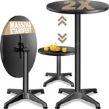 Casaria Statafel Set van 2 Zwart Aluminium Inklapbaar Verstelbaar 70-115cm