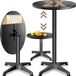 Casaria Statafel Set van 2 Zwart Aluminium Inklapbaar Verstelbaar 70-115cm