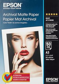 Epson C13S041344 Matte archiefpapier, inkjet, 189 g/m2, A3, 50 vellen
