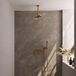 Brauer Gold Carving Thermostatische Regendoucheset Inbouw - Hoofddouche 20 cm - Met Drukknoppen - Handdouche Staaf - Doucheslang - Wandaansluitbocht - Geborsteld Goud