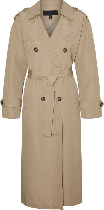 Vero Moda VMCHLOE Trenchcoat - Silver Mink - Women's Size XL