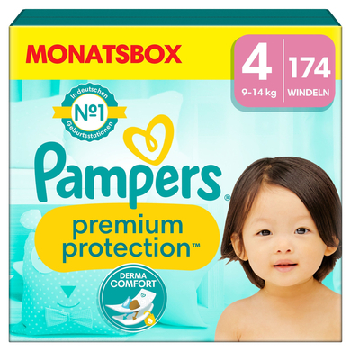 Pampers Pampers Premium Protection , maat 4 Maxi, 9-14kg, maandbox (1x 174 luiers)