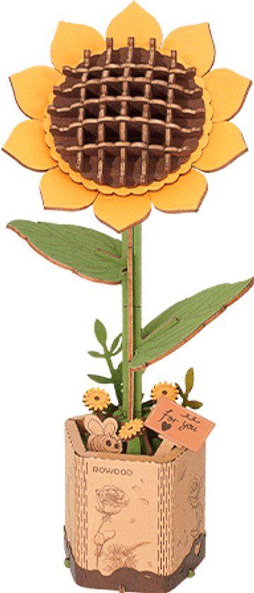 Robotime Sunflower TW011 - Houten Bouwpakket - Knutselen - DIY - Volwassenen