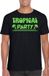 Bellatio Decorations Tropical party T-shirt heren - met glitters - zwart/groen - carnaval/themafeest XS