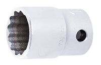 Unior 626204 626204-Llave de Vaso 1/2\" para Trabajo seguro en Alturas 12 Caras 7/16\" serie 190/1 12p-H, zwart