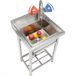 Latios Inox évier - Autoportant - Cuve unique - Avec robinet et pieds - 41 x 33 x 22 cm - Commercial pour cuisine/restaurant/garage