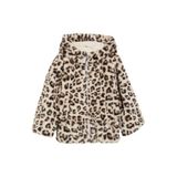 s.Oliver imitatiebont faux fur winterjas met panterprint - beige