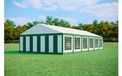 Tente de réception 6x12 m STANDARD PLUS – PVC 500 g/m², ignifuge, tubes en acier galvanisé Ø38 mm, jusqu'à 150 personnes - Vert-blanc