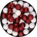 Merkloos / Sans marque Kleine kerstversiering 40 stuks set - 3 cm kerstballen in wit en donkerrood