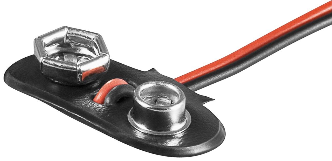 Goobay 11446 - Batterijhouder voor 1 x 9V batterij - Zwart/Rood