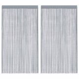 vidaXL Koordgordijnen - 2 stuks - 140x250 cm - Lichtgrijs