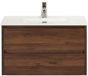 BES LED Dante Badmeubelset 80 cm - Walnoot - Keramische Wastafel Wit Cover