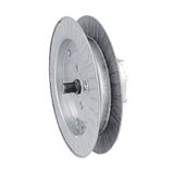Amig Verzinkte stalen metalen schijfpoelie voor rolluikassen, voor 22 mm banden, 57 mm buizen en Ø61 mm gedraaide assen, Ø180 mm diameter, zilverkleurig