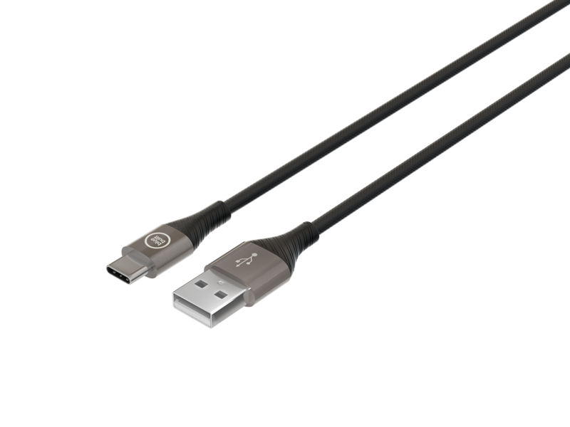 BlueBuilt USB A naar USB C Kabel 1,5m Nylon Zwart
