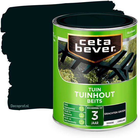 Cetabever tuinhout beits dekkend zijdeglans 750 ml - 650 grachtengroen
