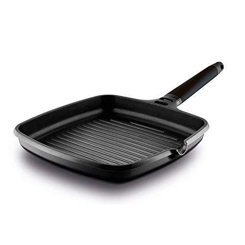 Castey - Inductiegrill - 22 cm - Zwarte handgreep