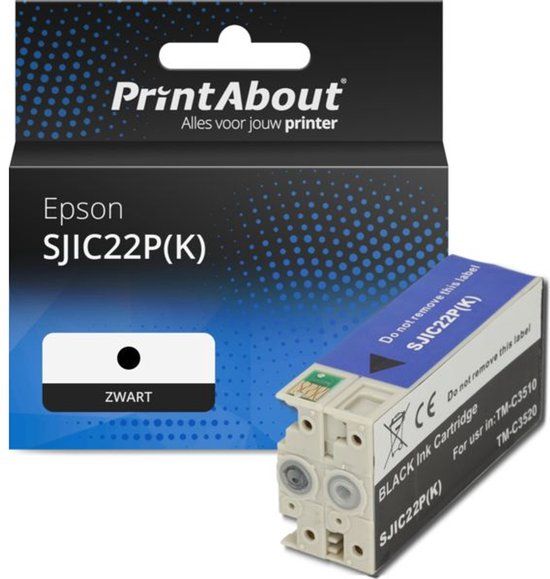 PrintAbout SJIC22P(K) Black Ink Cartridge for Epson TM-C3500 - Compatible - 37.5 ml