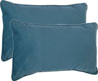 Atmosphera Bank/sierkussens huiskamer Sophia - 2x stuks - 30 x 50 cm - Blauw - polyester - met rits