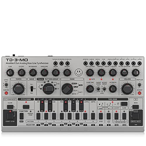 Behringer TD-3-MO-SR Desktop Synthesizer – “Modded Out” Analog Bass Line Synthesizer (Silver Color) – for Synthesizer Musicians