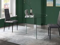 Vente-unique Eettafel ADAMO - Rond - 4 personen - Glas - Transparant - 137 cm