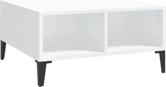 vidaXL Salontafel 60x60x30 cm bewerkt hout hoogglans wit