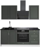 Vicco Eenpersoonskeuken Fame-Line, Groen-Goud Landhuis/Wit, 190 cm zonder werkblad