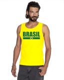 Bellatio Decorations Shoppartners Bv Geel Brasil supporter mouwloos shirt heren - Brazilie singlet shirt/ tanktop XXL