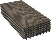 Merkloos Dalles de terrasse avec système de clic - Lot de 6 - Marron clair