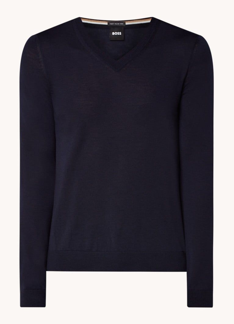 HUGO BOSS Melba-P Fine Knit Wool V-Neck Pullover