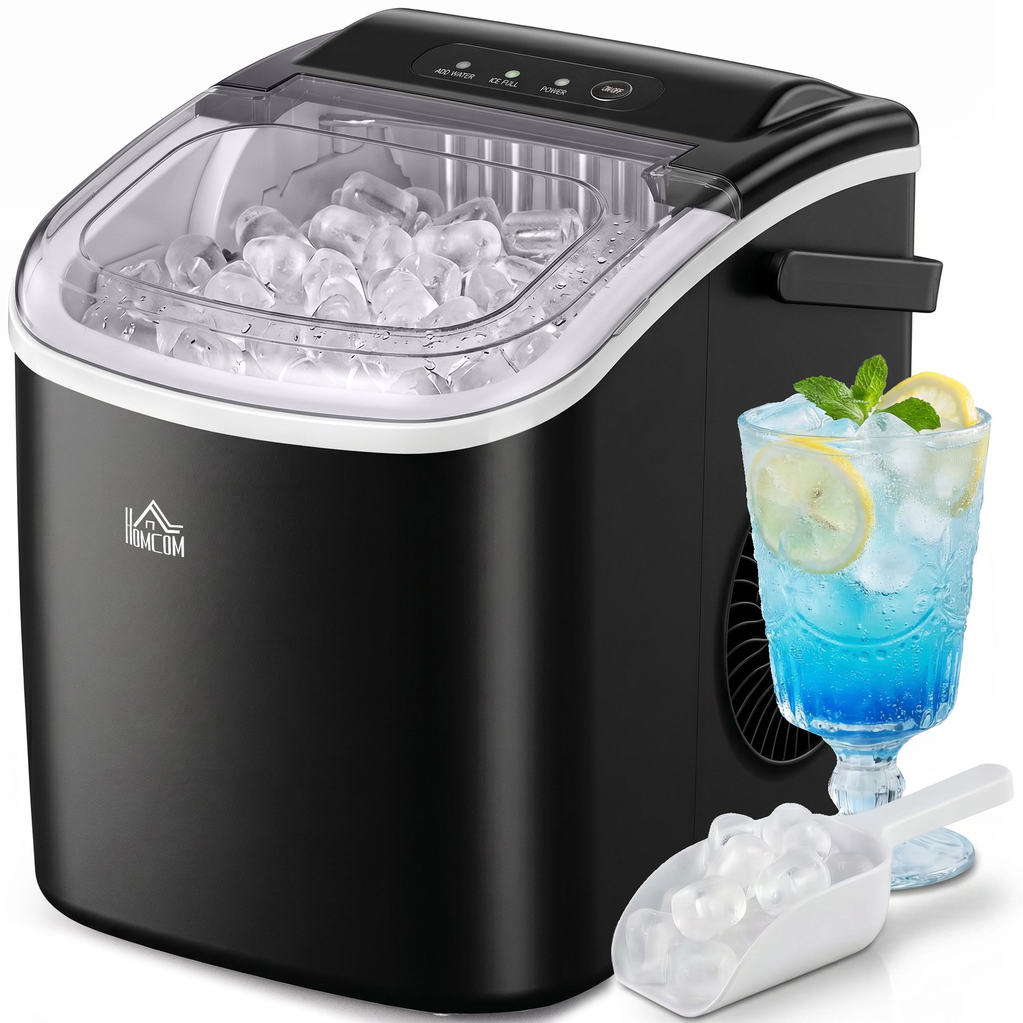 other Homcom IJsmachine 12 kg in 24 uur 22,2X29,4X29 cm Zwart