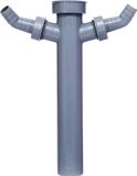 KIRCHHOFF ECO-SAVE KS dompelbuis, Gris, 1 1/2"BI x 250 mm, pour siphon DN 40 mm, avec raccord double appareil 3/4
