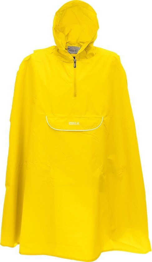 Pro-X Elements Poncho Pasino - Unisex - Geel - 10000mm Waterdicht - Maat 140