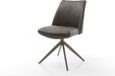 DELIFE Chaise de salle à manger Elso-Flex cadre croisé large finition en microvelours titane anthracite vintage pivotant à 360° fonction bascule noyau à ressorts ensachés