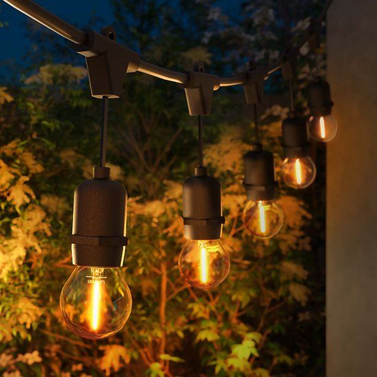 LEDVION 48m LED Prikkabel - IP65 Lichtsnoer Buiten - Light String - E27 Fittingen - Koppelbaar