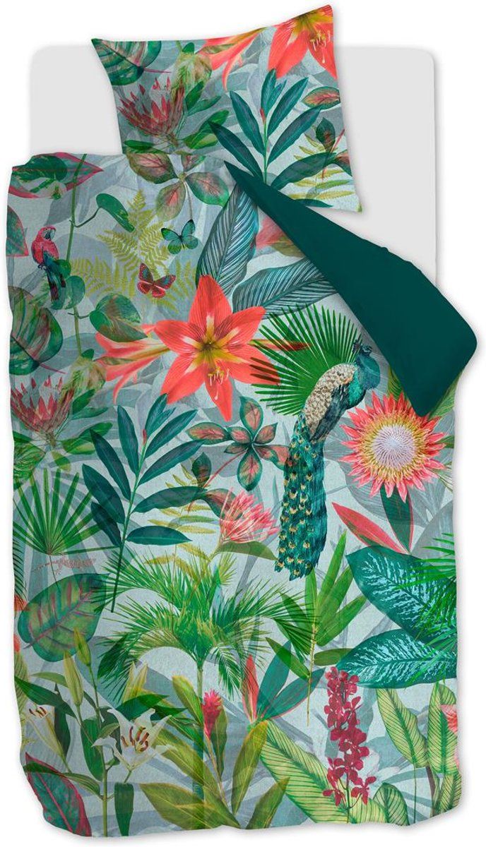 Beddinghouse Manoa Dekbedovertrek - eenpersoons - 140x200/220 cm - Groen
