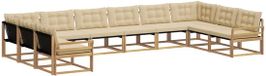 vidaXL Ensemble de canapé d'extérieur 10 pièces Blanc et Beige