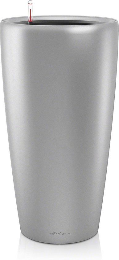 LECHUZA RONDO PREMIUM 40 Plantenbak - ALL-IN-ONE set - zilver metallic
